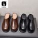 Luxury Platform Man Half Slippers With Heels Genuine Leather 2024 Summer Wedding Business Social Shoes Outside Sandals_vogvips.com