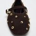 Women's Shoes Brown Suede Rivet Round Head Ballet Flats One Strap Mary Jane Shoes Fashion Single Shoes_vogvips.com