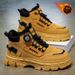 Winter Fleece-Lined High-Top Martin Boots For Men, British Retro Work Shoes, Thick-Soled, Extra-Thick Warm Cotton Short_vogvips.com
