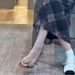 High New Summer Heels Sexy Open Toe Gold Stiletto Hollow Strap Rhinestone Flower Sandals_vogvips.com
