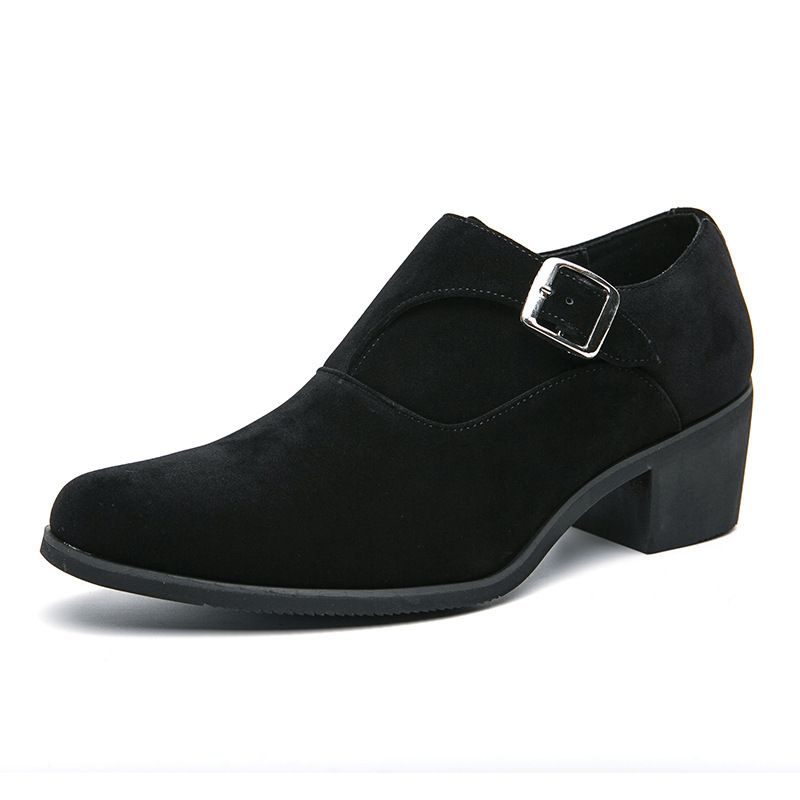 Men's Retro Chunky Sole Oxford Shoes - PU Leather Round Toe Business Casual Shoes With Rabbit Fur Lining (Black/Green/Brown) - Size 38-46_vogvips.com