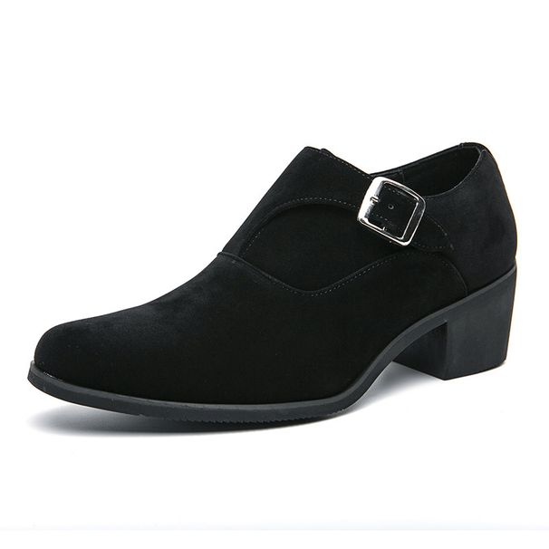 Men's Retro Chunky Sole Oxford Shoes - PU Leather Round Toe Business Casual Shoes With Rabbit Fur Lining (Black/Green/Brown) - Size 38-46_vogvips.com