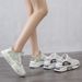 Women's Flat Sandals With Baotou Toe Cap, 2024 New Summer Thin Dad Sh, Thick Bottom, Hollow Breathable Mesh Sports_vogvips.com