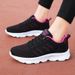 Black Women's Sports Soft Sole Running Casual Women Spring Autumn Mesh Breathable Travel Shoes Daily_vogvips.com