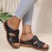 New Open Toe Casual Round Toe Wedge With Beach Thick Soles In Solid Color_vogvips.com