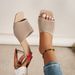 Summer Korean Style Flyknit Women's Sandals Outdoor Mid Heel Square Toe Strappy Fashionable_vogvips.com