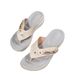2025 Spring/Summer New Beach Metal Button Slope Heels Fashion Casual Large Size Women's Sandals Slippers_vogvips.com