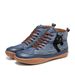 Martin For Women 2023 Low-Cut Flat Single Boots Round Toe Lace-Up Color Block Plus Size 43 Casual Shoes_vogvips.com