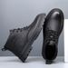 European Warm Series Work 2025 New Autumn Winter Thick Sole Warm Leather With Cotton British Style Men's Martin Boots Trendy_vogvips.com