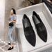 Douyin Single Hutong 2026 Spring And Autumn New Popular Suede Women's Shoes Sole Soft Upper Pointed Toe Loafers Black_vogvips.com
