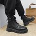 European Warm Series 2025 New Men's Martin Black High Top British Style Trendy Motorcycle Leather Work Boots Shoes_vogvips.com