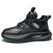 Genuine Leather High-top Men, Sports Casual Autumn And Winter Fleece-lined Warm Black Trendy Shoes, Thick-soled_vogvips.com
