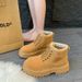 European Warm Series Martin For Women 2025 Autumn Winter New Petite Height-Increasing Thick-Soled Yellow British Style Short Boots_vogvips.com