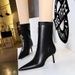 328-12 Vintage European And American Style Winter Fashion Simple Mid-Heel Stiletto Pointed Toe Slimming Party Women's_vogvips.com