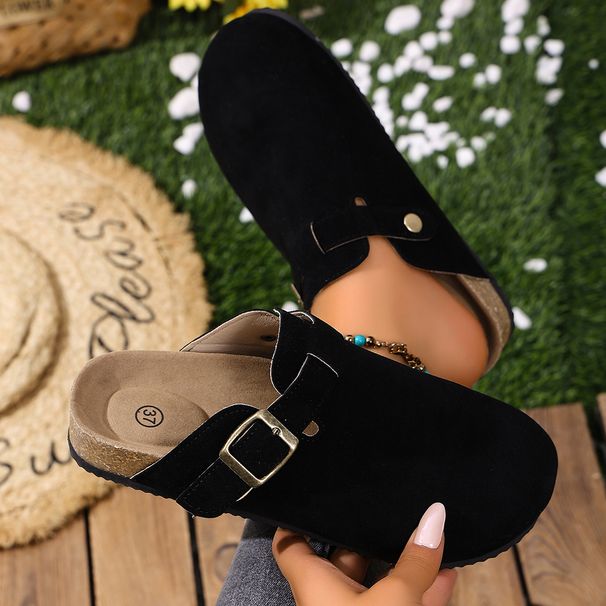 Cork Footbed Clogs For Women Men Fashion Leather Mules Comfort Potato Shoes With Arch Support Indoor Outdoor Flat Slides_vogvips.com