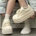 Hot-Selling Chunky Sole Shoes Platform White Sneakers For Women 2025 Spring New Height-Increasing Casual Shoes Versatile Sports Board Shoes_vogvips.com
