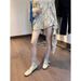 Sheepskin Version~Square Head Pig Nose Mary Jane Women's Shoes Shallow Mouth Bow Cross Buckle Thick Heel Single Shoes_vogvips.com