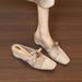 New 5CM Height-Increasing Square-Toe Mesh Sandals For Women With Bowknot, Comfortable Closed-Toe_vogvips.com