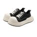 Couple Round New Big Head Women's 2025 Spring/Summer New Ugly Cute Canvas Thick Sole Elevated Sports And Casual Shoes_vogvips.com