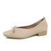 2023 New French Style Low Heel Square Toe Shallow Mouth Single For Women Soft Sole Flat Shoes Design Sense Niche Spring_vogvips.com