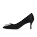MTX Grape Mom Same Style Mut Have ~ Satin Shallow Mouth Square Buckle Flower Rhinetone Stiletto Heel Women' Wedding_vogvips.com