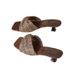 Summerclassy Brown Woven Square Toe Sandals For Women Retro Gentle Style With Skirt Easiest For Matchelegant Cool_vogvips.com
