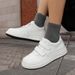 Height Increase Casual Leather Thick-soled Velcro Small Size Board Shoes Sports Shoes Men's Shoes Leather Round Head Shoes_vogvips.com