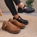 Women's Plus Size British Style Loafers Round Toe Hollowed Out Design Retro Two Way Wear Spring_vogvips.com