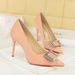 Heel Sandals Patent Leather K Fashionable Elegant High Heels For Women Shallow Mouth Square Buckle Rhinestone Stiletto Pointed Toe High End Women San_vogvips.com
