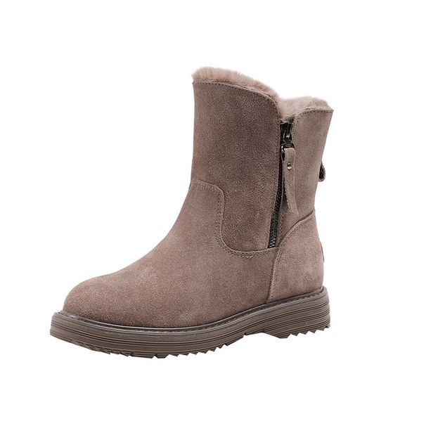 Winter Warm Snow For Women 2024 Autumn British Style Martin Boots Ins Internet Celebrity Side Zipper Fleece Short_vogvips.com