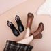 Wool Mom Cotton Short Boots Fleece Lined Non-Slip Women's Middle-Aged And Elderly 2024 Autumn Winter Leather Shoes_vogvips.com