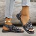 Women's Casual Leopard Print Flat With Open Toe Square Toe, Hollow Back, European And American Fashion, Chunky Low Heel_vogvips.com