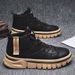 High Top Martin Men's Boots 2023 Autumn And Winter New Trend British Style Black Increase Locomotive Tooling Fashion_vogvips.com