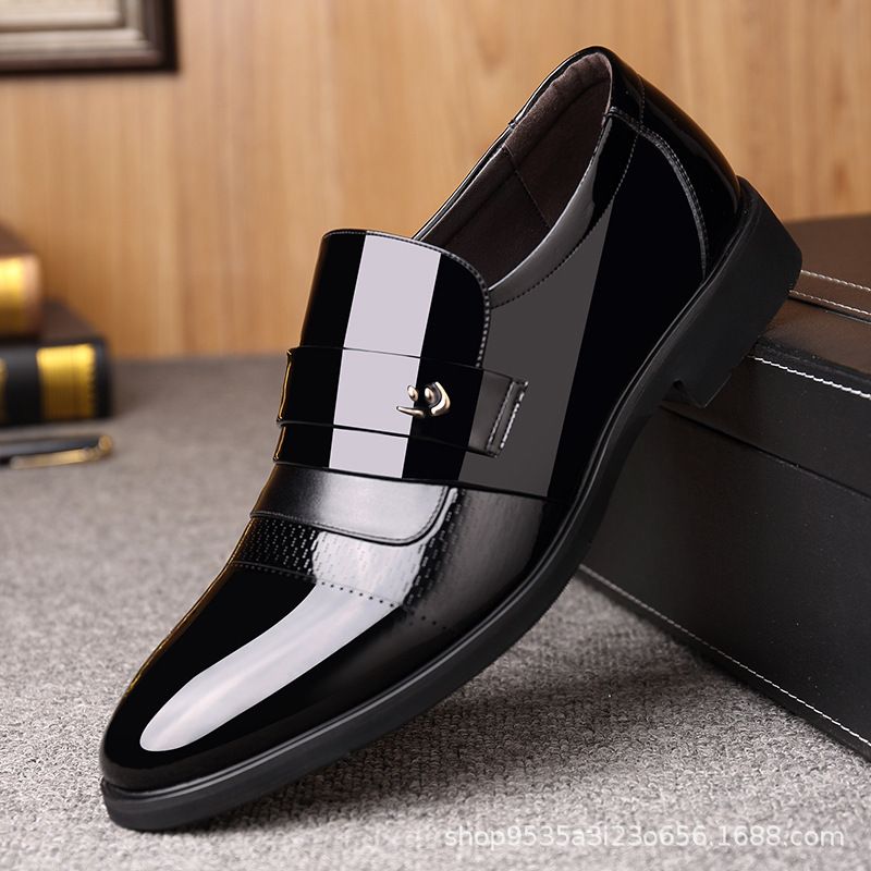 TerraStride 2025 Me's Work Lightweight British Style Versatile Shiy Height Icreasig Busiess Formal Casual Suit Leather Shoes_vogvips.com