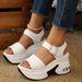 Women's Summer Wedge Sandals, Sports Sandals, Plus Size, Thick Sole, New Style, Platform Rhinestone Roman Sandals, Size 43_vogvips.com
