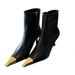 Women's Shoes Version French Genuine Leather Side Zipper Mid-Calf Women's Yang Shulin Same Style Metal Square Toe Slimming Thin High_vogvips.com