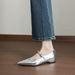 Sheepskin Version ~ Height-increasing Rivet Pointed-toe Summer Shallow Mary Jane High-heeled S, Large Size Women's_vogvips.com