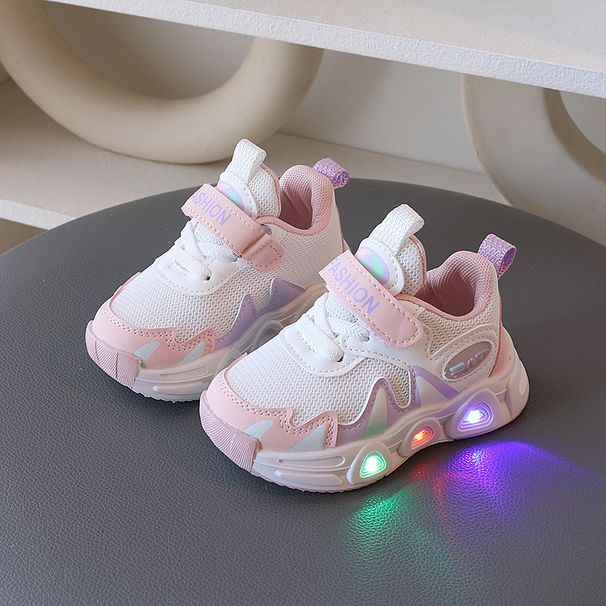 Children's Mesh Soft Sole Sports Running Casual Walking Shoes, Boys' And Girls' Non-Slip Light-Up Shoes_vogvips.com