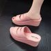 High-heeled Women's Summer Outdoor Slippers, Thick-soled Indoor Home Bathroom Non-slip New Style Height-increasing_vogvips.com