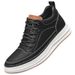 Shoes Men's Tide Invisible Inner Height Increase Men's Shoes Round Head Shallow Mouth Men's Casual Shoes High Top Black Board Shoes_vogvips.com