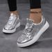 Luxury Silver Women's Casual Sneakers Paillette Designer For Women Sports Outdoor Non-slip Skateboard Shoes Woman_vogvips.com