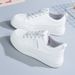 White Sneakers For Women Ins Trend 2025 Spring Autumn Korean Version Versatile Fashion Board Student Platform Flat_vogvips.com