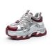 Trendy Dad For Women 2025 Autumn Winter New Thick Sole Hidden Heel Casual Versatile Color Block Rhinestone Sports Shoes_vogvips.com