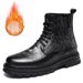 Medium Tube Men's Martin Boots Casual Velvet Outdoor Tooling Boots Large Size Embossed Crocodile Pattern Thick-soled Leather Boots Men_vogvips.com
