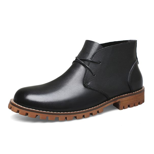 American Retro Martin Boots Large Size Men's Tooling Boots Casual Style Mid-top Leather Shoes Top Layer_vogvips.com