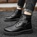 New Leather Spring Men's Shoes High-top Men's Heightening Tooling Martin Boots_vogvips.com