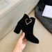 Short Suede Lined Single Boots Round Toe Large Size Autumn Winter New Red Wedding Shoes Chunky Heel High Heels Fashion_vogvips.com