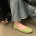 Small Single 2025 New Spring Round Toe Soft Sole Shallow Mouth Gentle Flat Bottom Grandma Scoop Casual Bean Shoes_vogvips.com