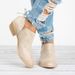 2020 Autumn Winter New Pointed Toe Low Heel Ankle Short Boots Plus Women's Shoes Size 43_vogvips.com