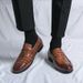 2025 New Summer Lazy Slip-On Loafers Men's Business Casual Large Size Leather Shoes_vogvips.com